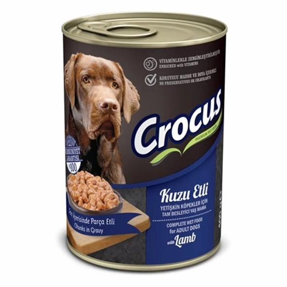 Crocus Yetişkin Köpek Kuzu Etli Yaş Mama 400g X 12 Adet