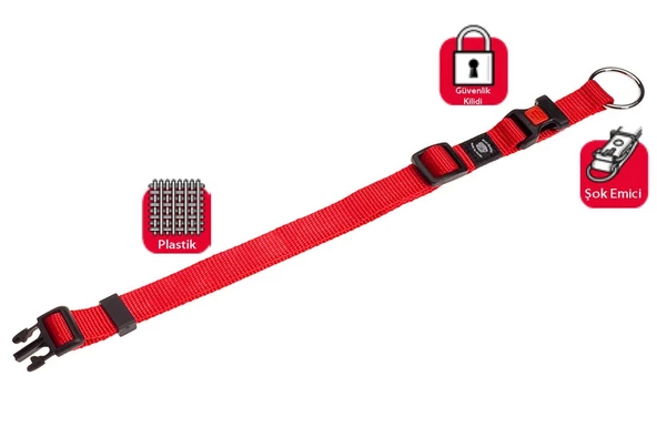 Karlie Kilitli Boyun Tasması M 40-55Cm Kırmızı ürün görseli