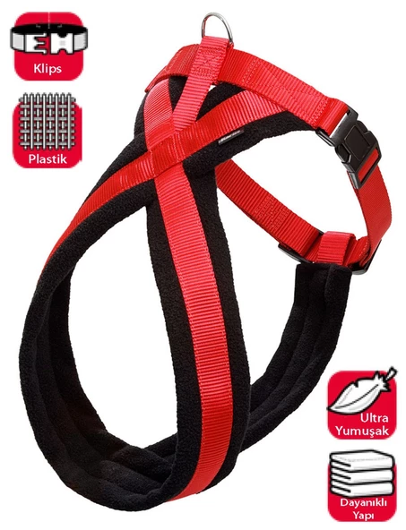 Karlie Göğüs Tasma Ymş. Gçl. 84-120Cm Siyah-Kırm. ürün görseli