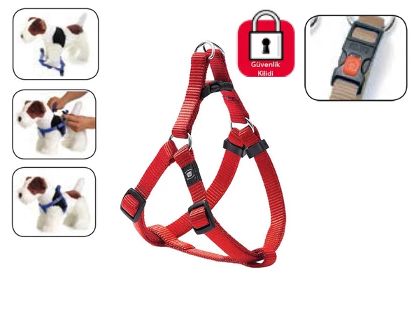 Karlıe Kilitli Göğüs Tasma S/M 35-60Cm Kırmızı