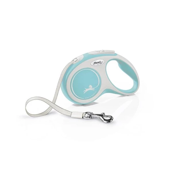 Flexi New Comfort Otomatik Açık Mavi Şerit Gezdirme Small 5 Mt