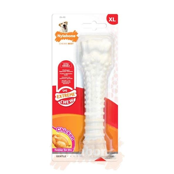 Nylabone Tavuk Aromalı Köpek Çiğneme Kemiği XL