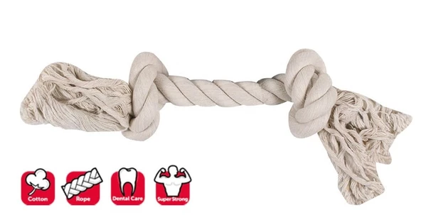 Karlıe 2 Düğümlü İp Köpek Oyu. S 22 Cm Beyaz