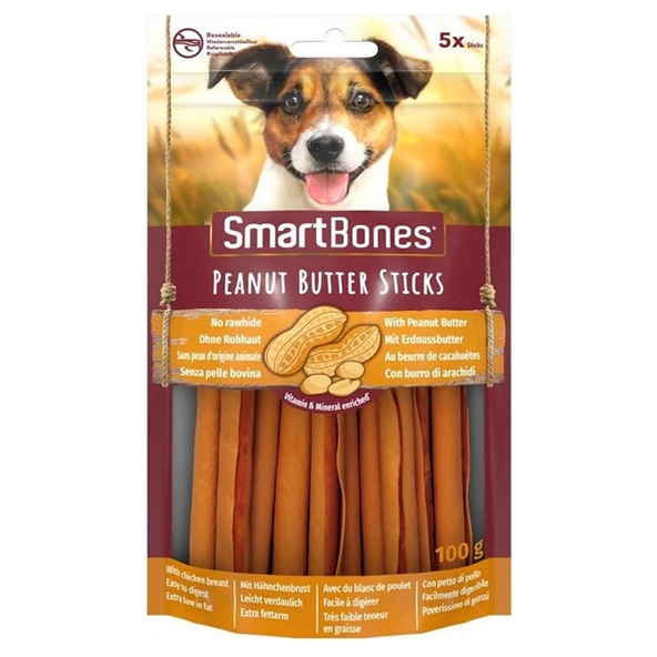 Smart Bones Fıstık Ezmeli Sticks Köpek Ödülü 5li ürün görseli