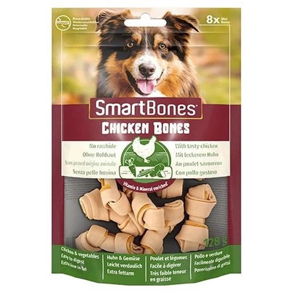 Smart Bones Tavuklu Mini Kemik Köpek Ödülü 8 Parça 128 gr ürün görseli