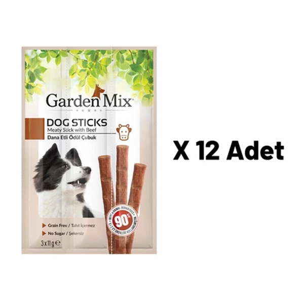 Gardenmix Dana Etli Köpek Stick Ödül 3x11g 12'li ürün görseli