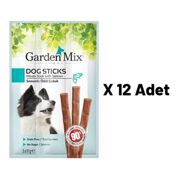 Gardenmix Somonlu Köpek Stick Ödül 3x11g 12'li