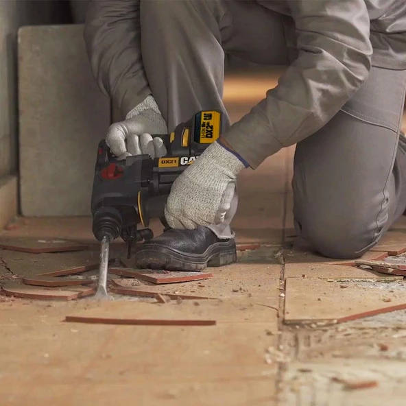 CAT DX21BC 18Volt 2.0Ah 2.2J Li-ion Tek Akülü Şarjlı Kömürsüz Profesyonel SDS-Plus Pnömatik Kırıcı/Delici - 8