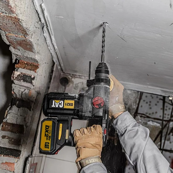 CAT DX21BC 18Volt 2.0Ah 2.2J Li-ion Tek Akülü Şarjlı Kömürsüz Profesyonel SDS-Plus Pnömatik Kırıcı/Delici - 6