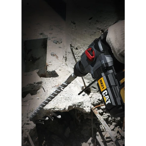 CAT DX21BC 18Volt 2.0Ah 2.2J Li-ion Tek Akülü Şarjlı Kömürsüz Profesyonel SDS-Plus Pnömatik Kırıcı/Delici - 11