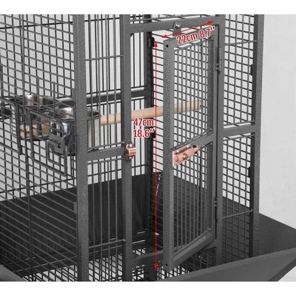Dayang A10 S Papağan Kafesi Ayaklı  45.7 X 45.7 X 156 Cm - Resim 5