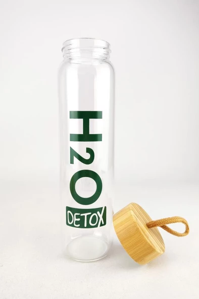 Digithome H2O Detox Bambu Kapaklı Cam Matara 1000 Ml - H2O75994 C1-1-18 - 4