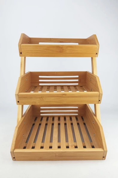 Digithome Bambu 3 Katlı Çok Amaçlı Saklama Kutusu Düzenleyici Organizer Meyvelik – MIEN-670 C1-1-289 - 5