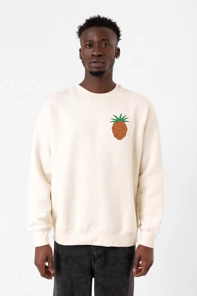 One Piece Anime Bara Bara Devil Fruit Ekru Erkek 2ip Sweatshirt