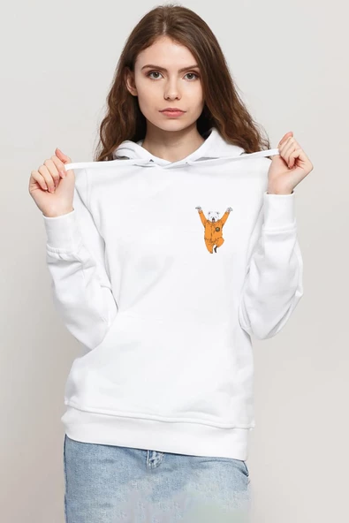 One Piece Anime Bepo Beyaz Kadın 3ip Kapşonlu Sweatshirt ürün görseli