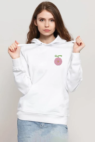 One Piece Anime Hana Hana Devil Fruit Beyaz Kadın 3ip Kapşonlu Sweatshirt