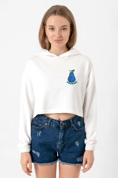 One Piece Anime Gura Gura Devil Fruit Ekru Kadın Crop Kapşonlu ürün görseli