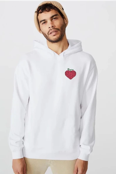 One Piece Anime Ope Ope Devil Fruit Beyaz Erkek 3ip Kapşonlu  Sweatshirt