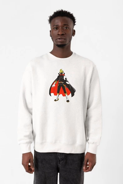 One Piece Anime Sanji Beyaz Erkek 2ip Sweatshirt