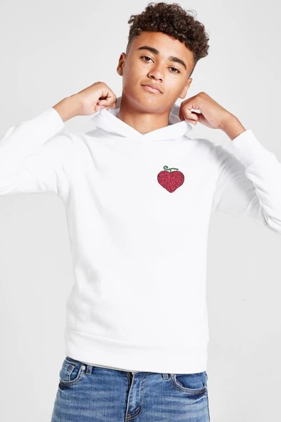 One Piece Anime Ope Ope Devil Fruit Beyaz Çocuk 3ip Kapşonlu  Sweatshirt
