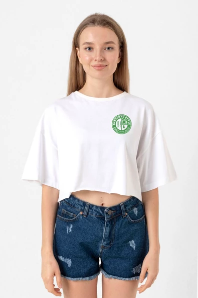 One Piece Anime Santoryu Style Fast Blue Beyaz Kadın Crop Tshirt ürün görseli 1