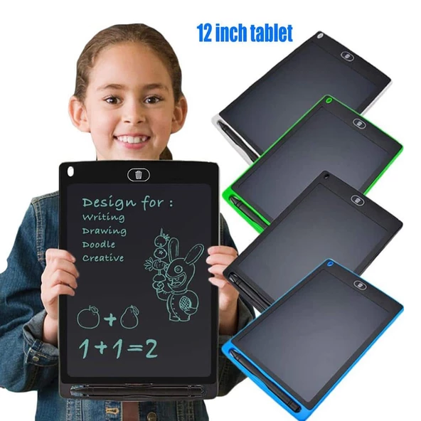 12 inc Grafik Digital Çocuk Yazı Çizim Tableti Lcd Ekranlı + Tablet Kalemli - 4