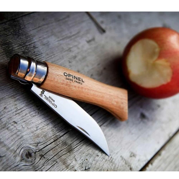 Opinel OP-123080 Inox 8 No Kayın Saplı Paslanmaz Çelik Çakı - 7