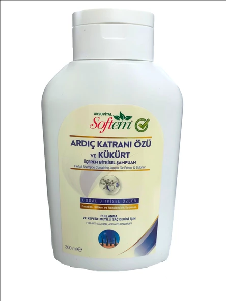 AKS SOFTEM ARDIÇ KATRANI ÖZÜ VE KÜKÜRT İÇEREN BİTKİSEL ŞAMPUAN 300 ml