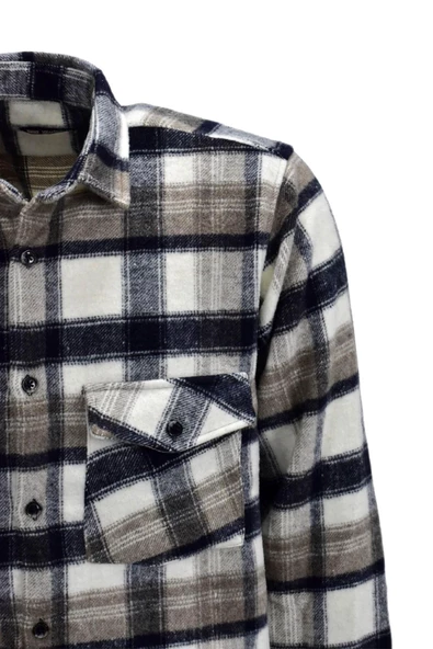 Erkek Çift Cepli Kapaklı Regular Fit Oduncu Gömlek BGL-ST03256 - Resim 11