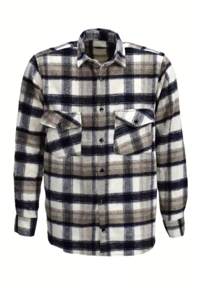 Erkek Çift Cepli Kapaklı Regular Fit Oduncu Gömlek BGL-ST03256 - Resim 3