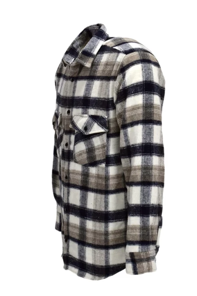 Erkek Çift Cepli Kapaklı Regular Fit Oduncu Gömlek BGL-ST03256 - Resim 5