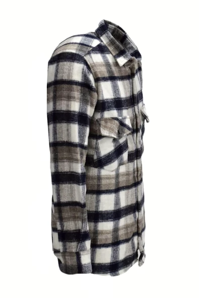 Erkek Çift Cepli Kapaklı Regular Fit Oduncu Gömlek BGL-ST03256 - Resim 7