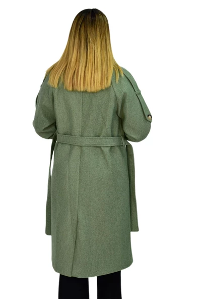 Kadın Apoletli Kaşe Kaban K3122 BGL-ST03283 - 11