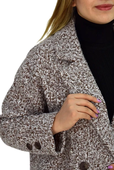 Kadın Buklet Kaşe Kaban K3146 BGL-ST03284 - 12