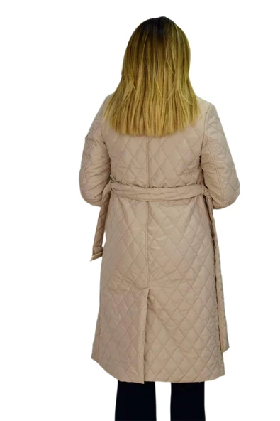 Kadın Kapitone Baklava Dikişli Kaban K3140 BGL-ST03290 - 11