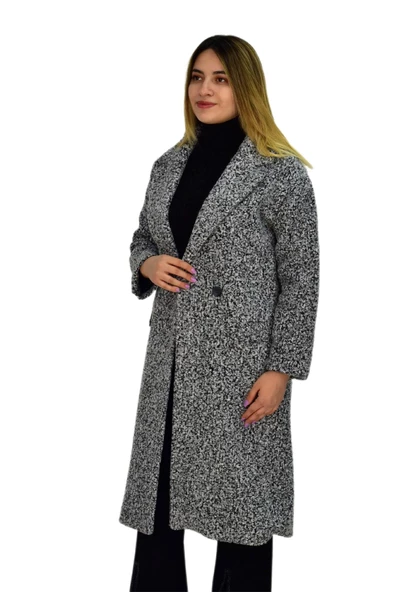 Kadın Buklet Kaşe Kaban K3146 BGL-ST03284 - 9