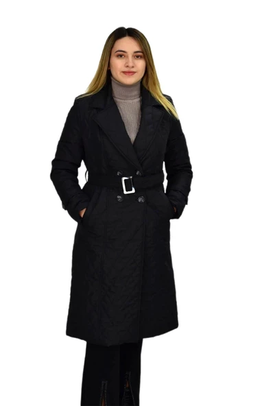 Kadın Kapitone Baklava Dikişli Kaban K3140 BGL-ST03290 - 3