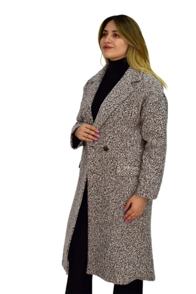 Kadın Buklet Kaşe Kaban K3146 BGL-ST03284 - 8