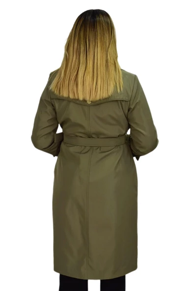 Kadın Kemerli Trençkot K3064 BGL-ST03286 - Resim 10