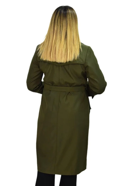 Kadın Kemerli Trençkot K3064 BGL-ST03286 - Resim 11