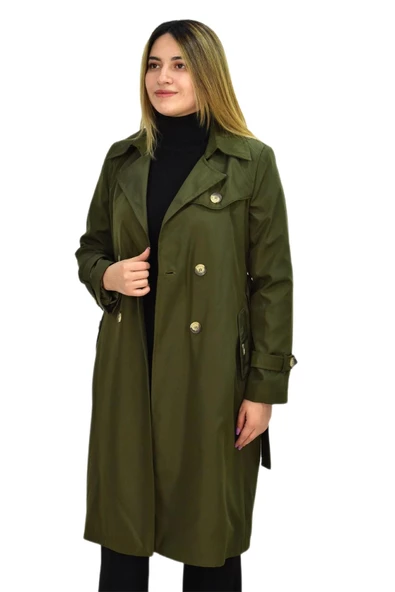 Kadın Kemerli Trençkot K3064 BGL-ST03286 - Resim 12
