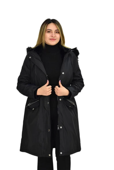 Kadın Kapüşonlu Bondid Kaban K3065 BGL-ST03289 - Resim 10