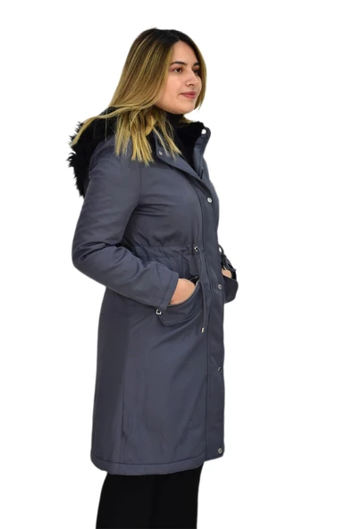 Kadın Kapüşonlu Bondid Kaban K3065 BGL-ST03289 - Resim 7