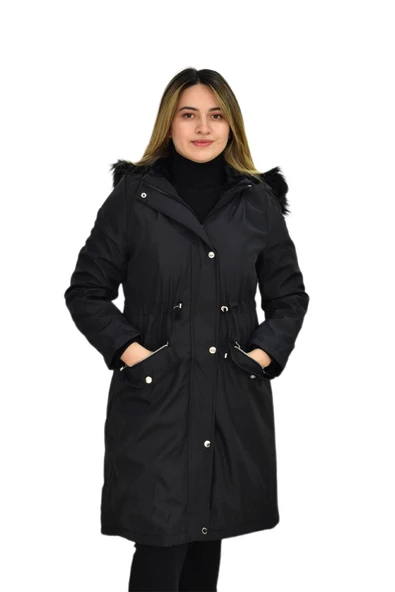 Kadın Kapüşonlu Bondid Kaban K3065 BGL-ST03289 - Resim 3