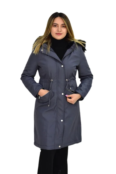 Kadın Kapüşonlu Bondid Kaban K3065 BGL-ST03289 - Resim 4