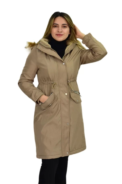 Kadın Kapüşonlu Bondid Kaban K3065 BGL-ST03289 - Resim 8