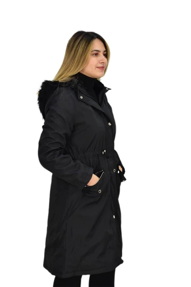 Kadın Kapüşonlu Bondid Kaban K3065 BGL-ST03289 - Resim 6