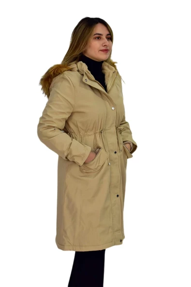 Kadın Kapüşonlu Bondid Kaban K3065 BGL-ST03289 - Resim 9