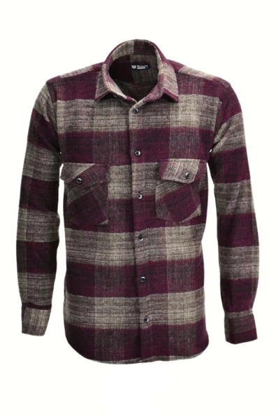 Erkek Çift Cepli Kapaklı Regular Fit Oduncu Gömlek BGL-ST03252 - Resim 4