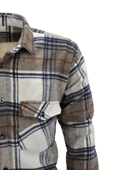 Erkek Çift Cepli Kapaklı Regular Fit Oduncu Gömlek BGL-ST03255 - 10